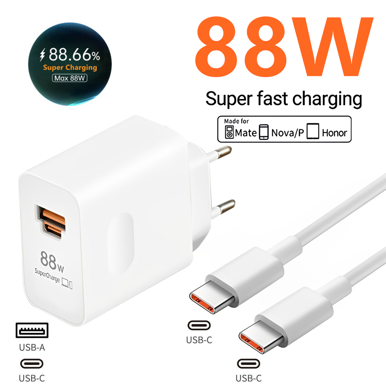 Cargador súper rápido USB A +  - Huawei Nova 12 reseña y precio